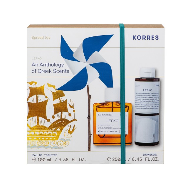 Korres PROMO Lefko Eau De Toilette Άρωμα Unisex 100ml & Αφρόλουτρο Lef …