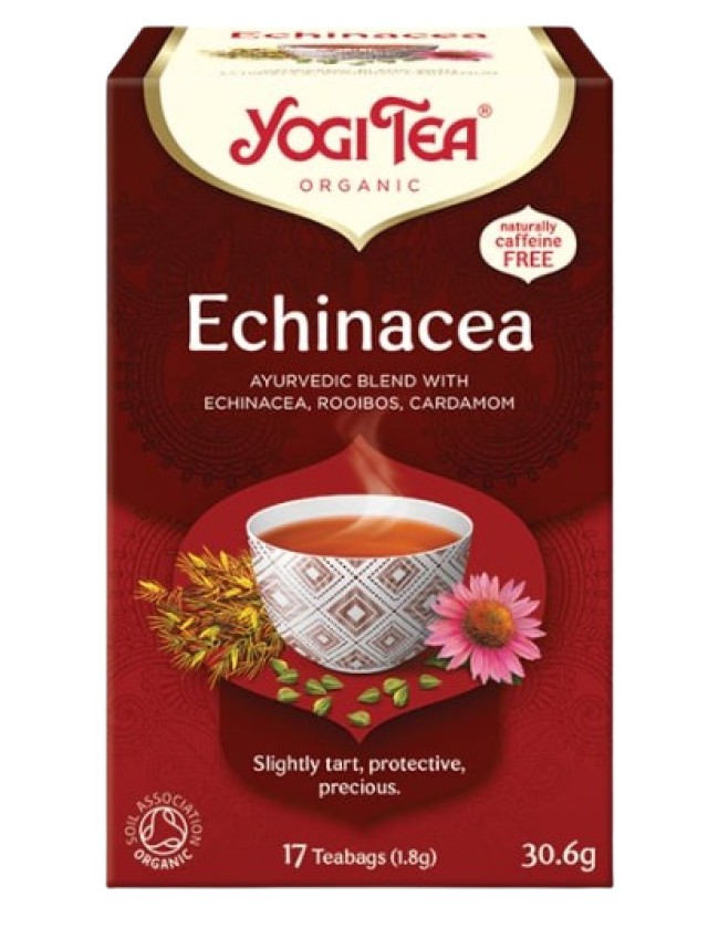 Yogi Tea Echinacea Μείγμα Βοτάνων Ιδανικό για τη Γρίπη & το Κρυολόγημα 17 Φακελάκια x 1,8gr [30,6gr]