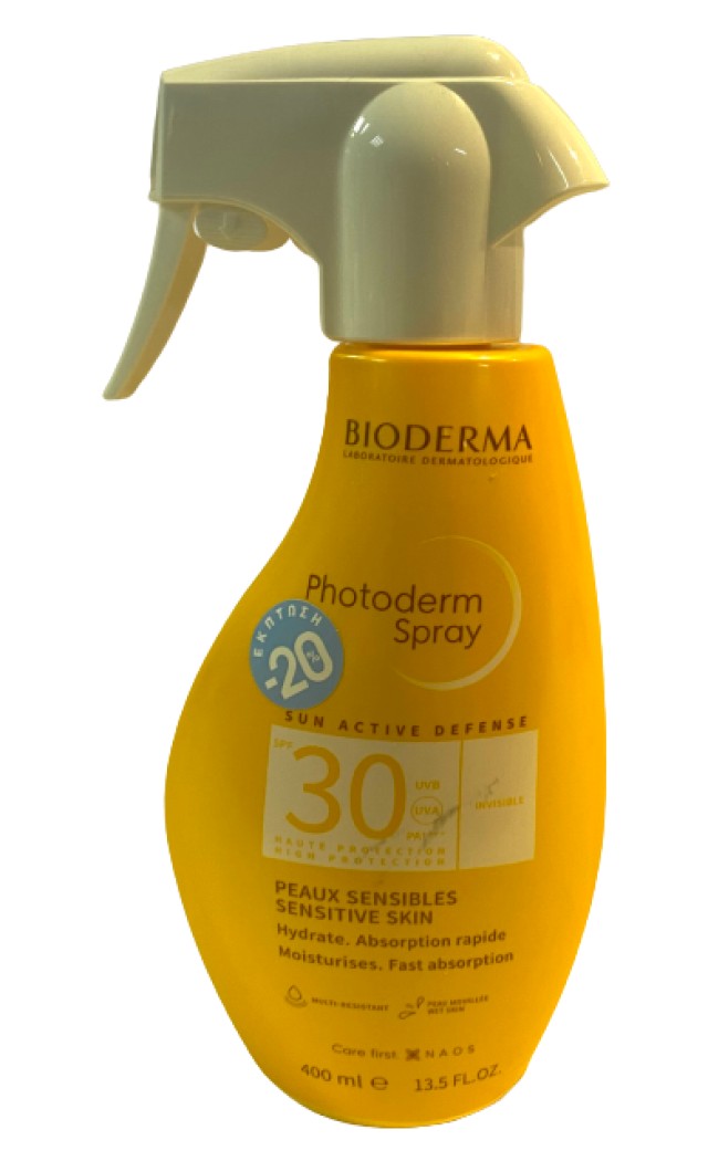 Bioderma Photoderm Spray SPF30 Αντηλιακό Γαλάκτωμα Προσώπου & Σώματος για όλη την Οικογένεια 400ml με Sticker -20%