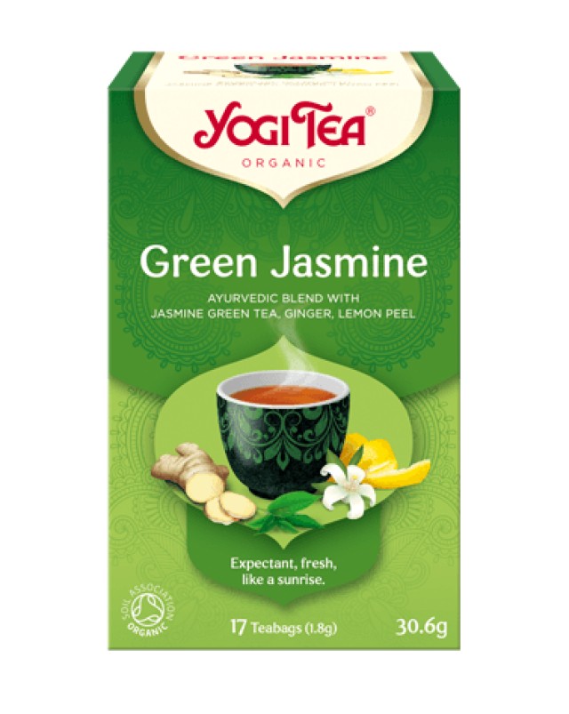 Yogi Tea Green Jasmine Πράσινο Τσάι με Γιασεμί, Τζίντζερ & Λεμόνι 17 Φακελάκια x 1,8gr[30,6gr]