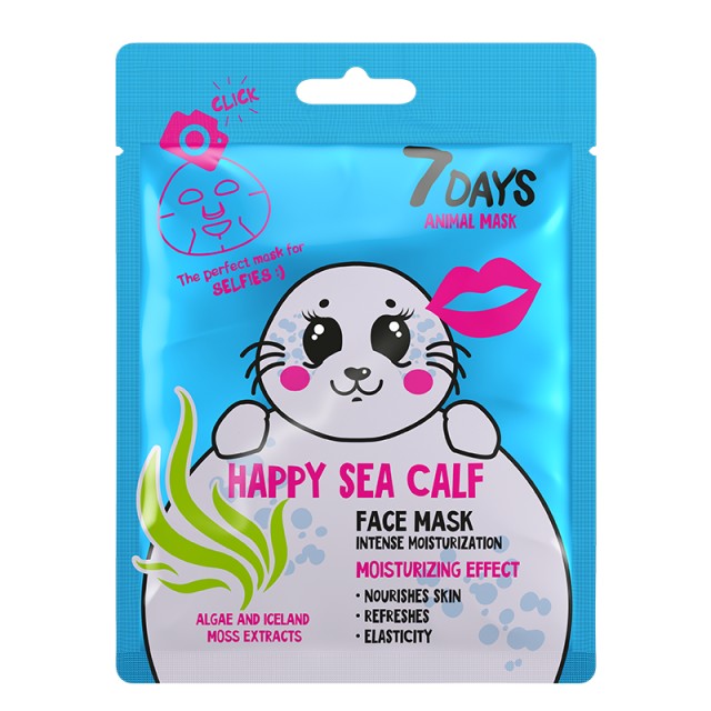 7Days Animal Happy Sea Calf Face Sheet Mask Μάσκα Προσώπου 28g 7Days Animal Happy Sea Calf Face Sheet Mask Μάσκα Προσώπου 28g