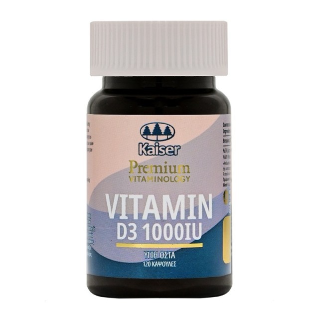 Kaiser Premium Vitaminology Vitamin D3 1000IU για Υγιή Οστά 120 Κάψουλες