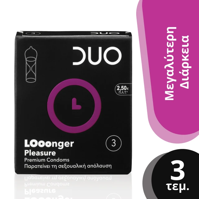 Duo Longer Pleasure Delaying Condoms 3 Pieces Duo Longer Pleasure Delaying Condoms 3 Pieces