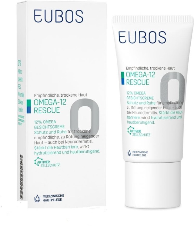 Eubos Omega 12 Rescue Defensil Face Cream Καταπραϋντική Ενυδατική Κρέμα Προσώπου για Ξηρές - Ευαίσθητες και με Τάση Ερυθρότητας Επιδερμίδες 50ml