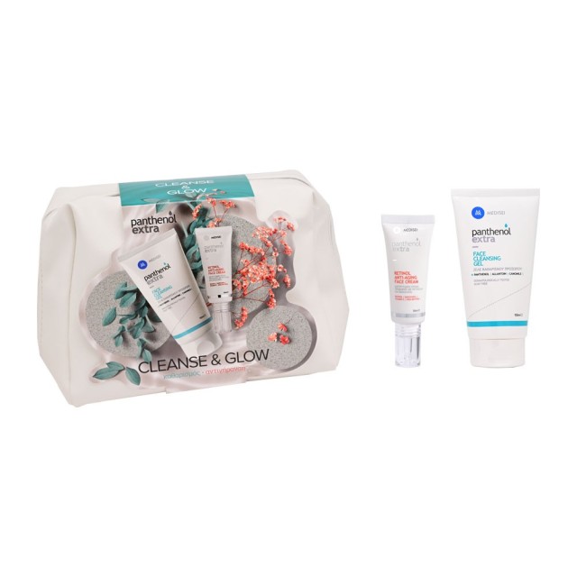 Medisei Panthenol PROMO Extra Face Cleansing Αφρώδες Gel Καθαρισμού Προσώπου 150ml - Retinol Anti Aging Face Cream Αντιρυτιδική Κρέμα Προσώπου 30ml - Δώρο Νεσεσέρ