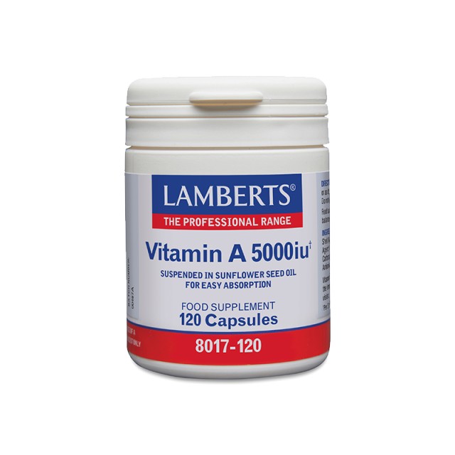Lamberts Vitamin A 5000IU Nutritional Supplement for Good Eye, Bone, Skin and Hair Health 120 Capsules