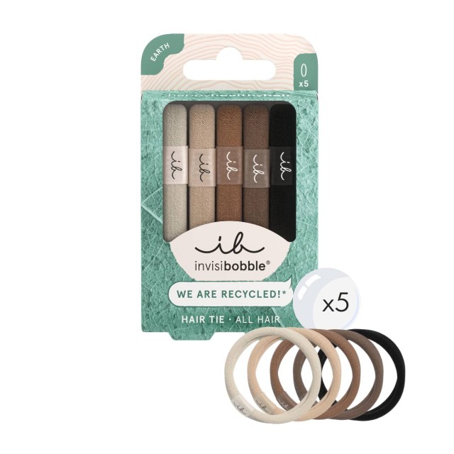 Invisibobble Ecotie Hair Tie Mocha Λαστιχάκια Μαλλιών 5 Τεμάχια