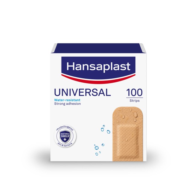 Hansaplast Universal Water Resistant Αδιάβροχα Αυτοκόλλητα Επιθέματα 3 x 7,2 cm 100 Τεμάχια