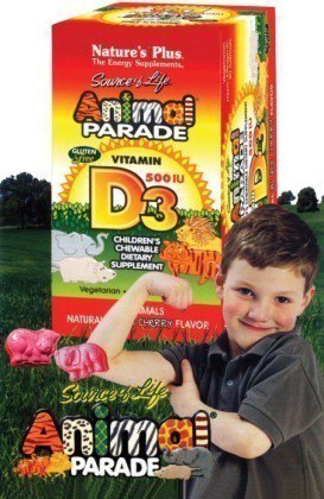 Natures Plus Animal Parade Vitamin D3 90 Μασώμενες Ταμπλέτες