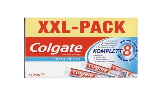 Colgate XXL Pack Extra Fresh Οδοντόκρεμα για Δροσερή Αναπνοή με Γεύση Μέντα 3x75ml