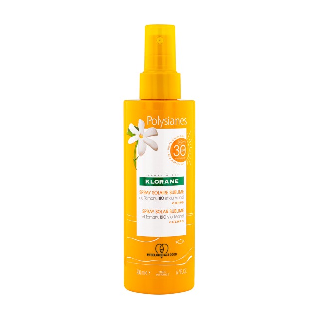 Klorane Polysianes Αντηλιακό Spray Σώματος SPF30 με Βιολογικό Tamanu & …