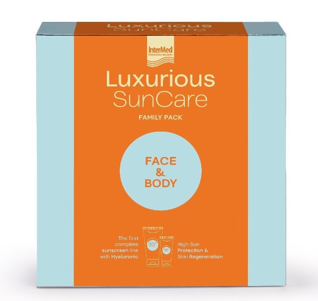 Intermed PROMO Luxurious Sun Care Face Cream SPF50 Αντηλιακή Κρέμα Προσώπου 75ml - Body Cream SPF30 Αντηλιακή Κρέμα Σώματος 200ml Family Pack