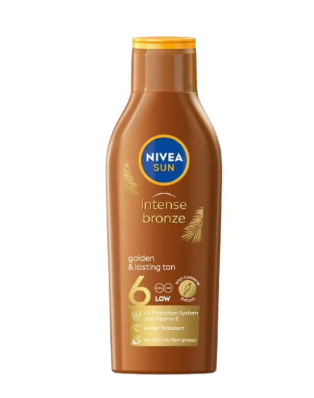 Nivea Sun Carotene Sun Lotion SPF6 Water Resistant Sunscreen Body Lotion for Intense Tanning 200ml