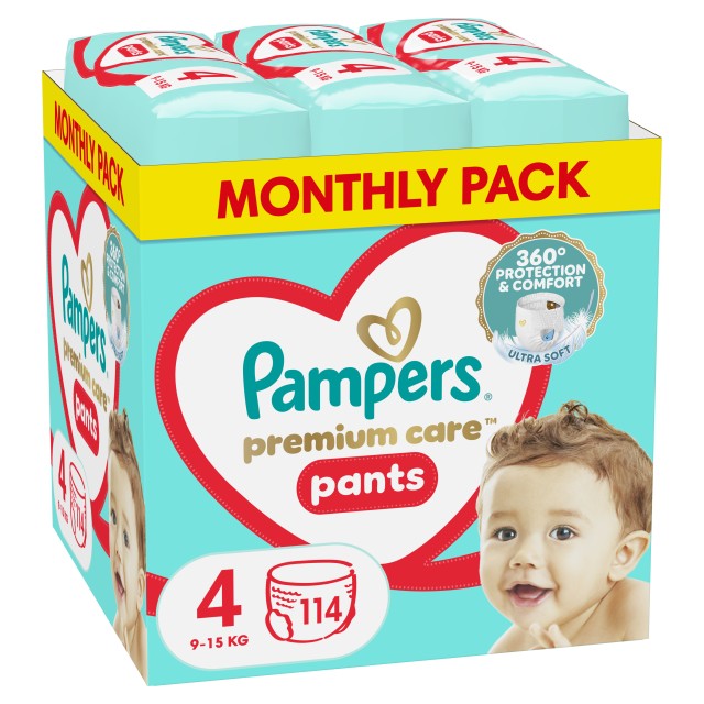 Pampers MSB Premium Care Pants Μέγεθος 4 [9-15kg] 114 Πάνες - Βρακάκι