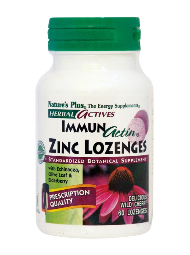 Nature's Plus Herbal Actives ImmunActin Zinc Συμπλήρωμα Διατροφής για την Ενίσχυση του Ανοσοποιητικού 60 παστίλιες