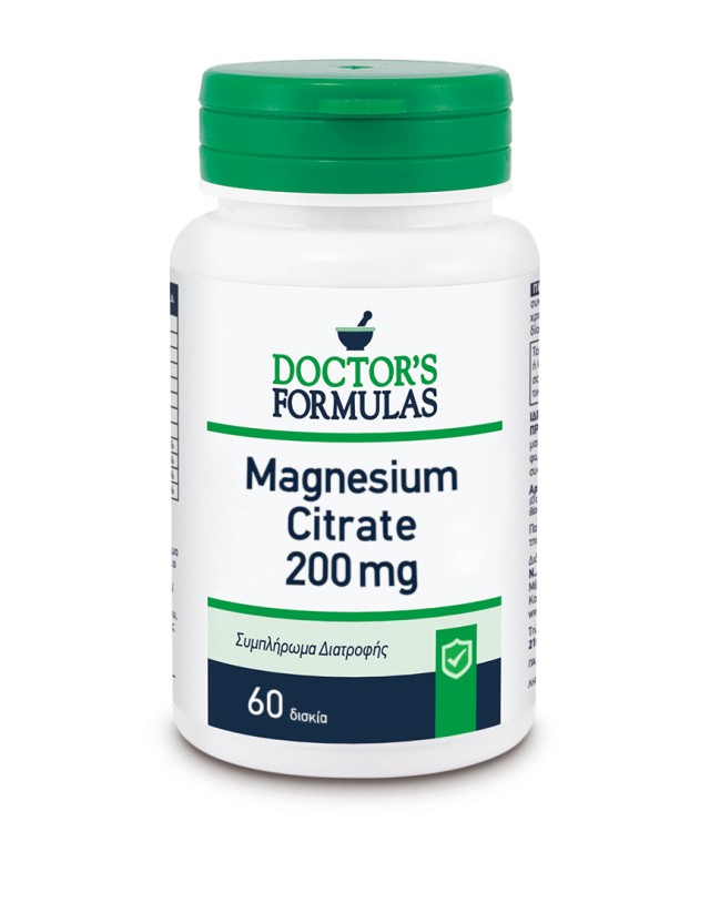 Doctors Formulas Magnesium Citrate 200mg Φόρμουλα Κιτρικού Μαγνησίου για την Καλή Υγεία των Οστών & των Δοντιών 60 Δισκία
