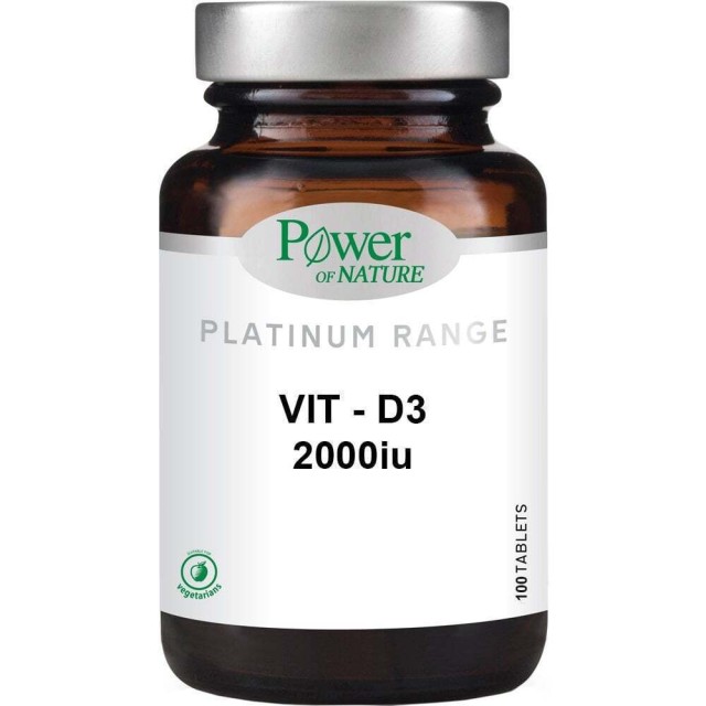 Power of Nature Vitamin D3 2000IU Συμπλήρωμα Διατροφής Βιταμίνης D3 100 Ταμπλέτες
