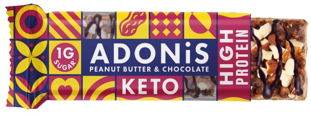 Adonis Keto Βιταμινούχα Μπάρα Υψηλής Πρωτεϊνης με Φυστικοβούτυρο & Σοκ …