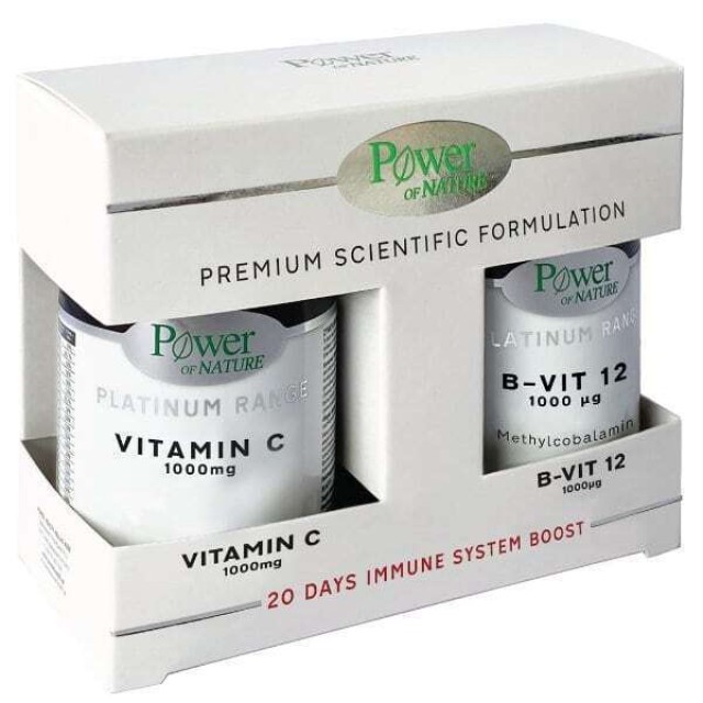 Power of Nature PROMO Vitamin C 1000mg Συμπλήρωμα Διατροφής για το Ανοσοποιητικό Σύστημα 20 Ταμπλέτες - B Vitamin 12 1000mg 20 Ταμπλέτες
