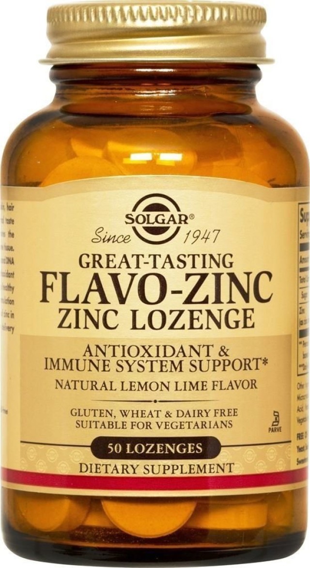 Solgar Flavo-zinc 23mg Συμπλήρωμα Διατροφής με Ψευδάργυρο για το Ανοσοποιητικό 50 Παστίλιες