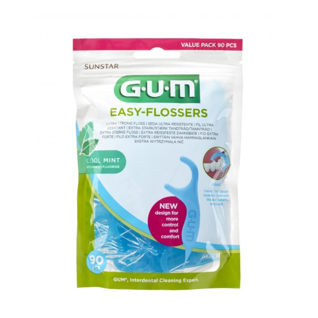 Gum Easy Flossers 890 Οδοντικό Νήμα σε Διχάλες Cool Mint Ελαφρώς Κερωμ …