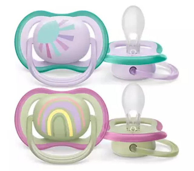 Avent Philips Ultra Air Πιπίλα Σιλικόνης για 0-6m Μωβ / Λαχανί 2 Τεμάχ …