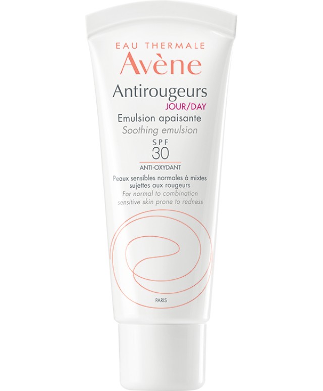 Avene Antirougeurs Day Soothing Emulsion SPF30 for Normal to Combination Skin Καταπραϋντικό Γαλάκτωμα Προσώπου Ημέρας Κατά των Κοκκινίλων για Κανονικές - Μικτές Επιδερμίδες 40ml