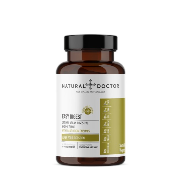 Natural Doctor Easy Digest Συμπλήρωμα Διατροφής Για Το Πεπτικό Σύστημα 60 Φυτικές Κάψουλες