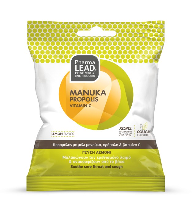PharmaLead Manuka Propolis + Vitamin C Καραμέλες Με Γεύση Λεμόνι Για Τ …
