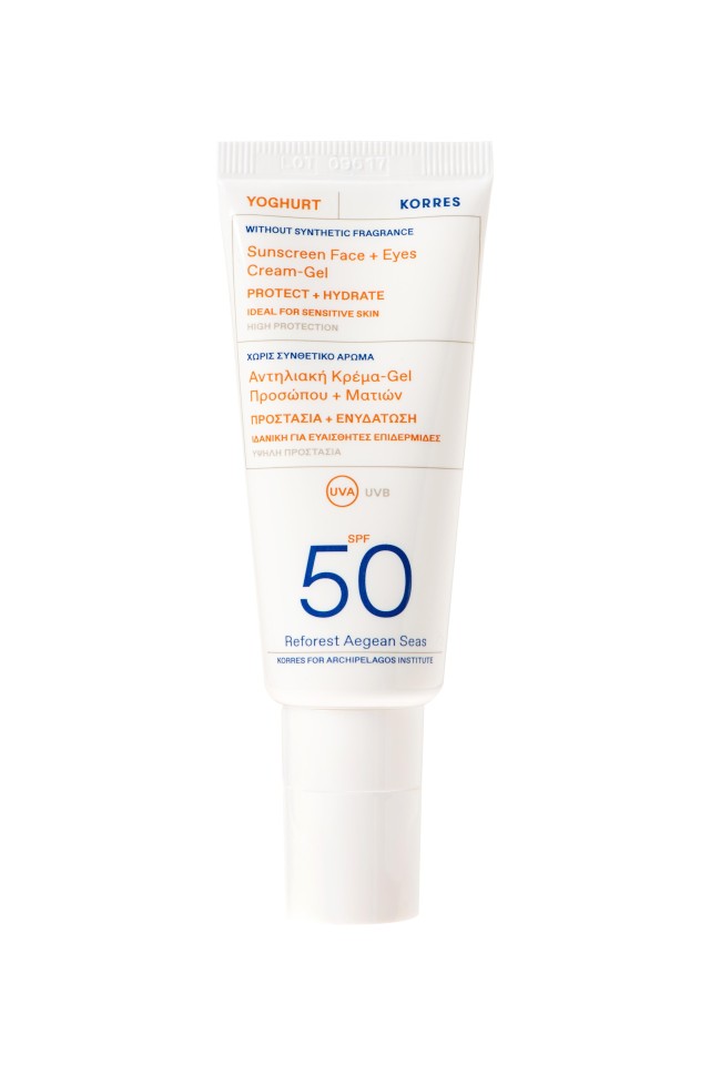Korres Yoghurt Sunscreen Face - Eyes Cream SPF50 Αντηλιακή Κρέμα Gel Προσώπου - Ματιών 40ml