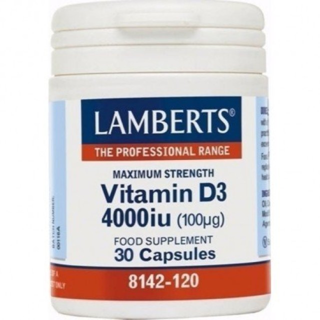 Lamberts Vitamin D3 4000iu, Prevention of Osteoporosis & Proper Development and Health of the Musculoskeletal System 30 Capsules