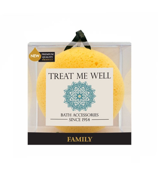Treat me Well Family Bath & Shower Sponge Στρογγυλό Σφουγγάρι Κίτρινου … Treat me Well Family Bath & Shower Sponge Στρογγυλό Σφουγγάρι Κίτρινου …