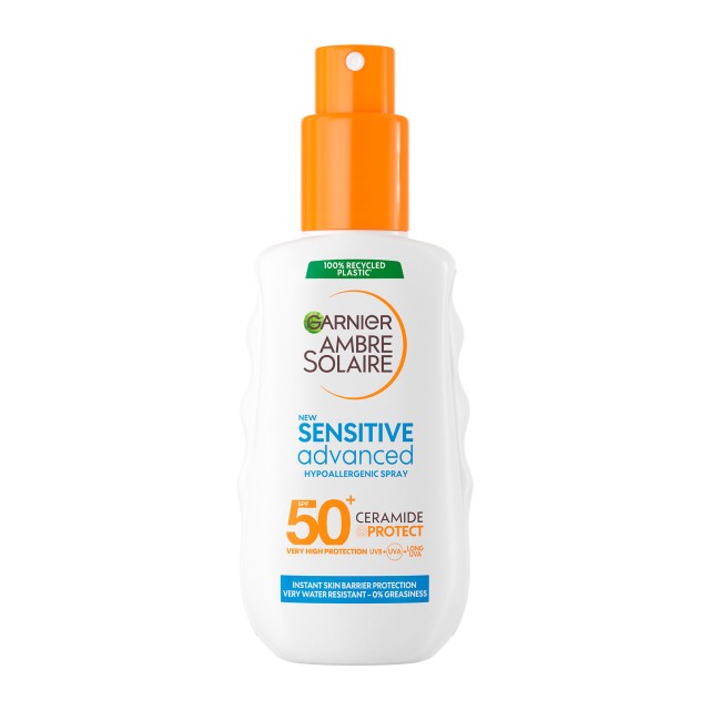 Garnier Ambre Solaire Sensitive Advanced Hypoallergenic Spray Αντηλιακό Spray για την Ευαίσθητη Επιδερμίδα SPF50+ 150ml