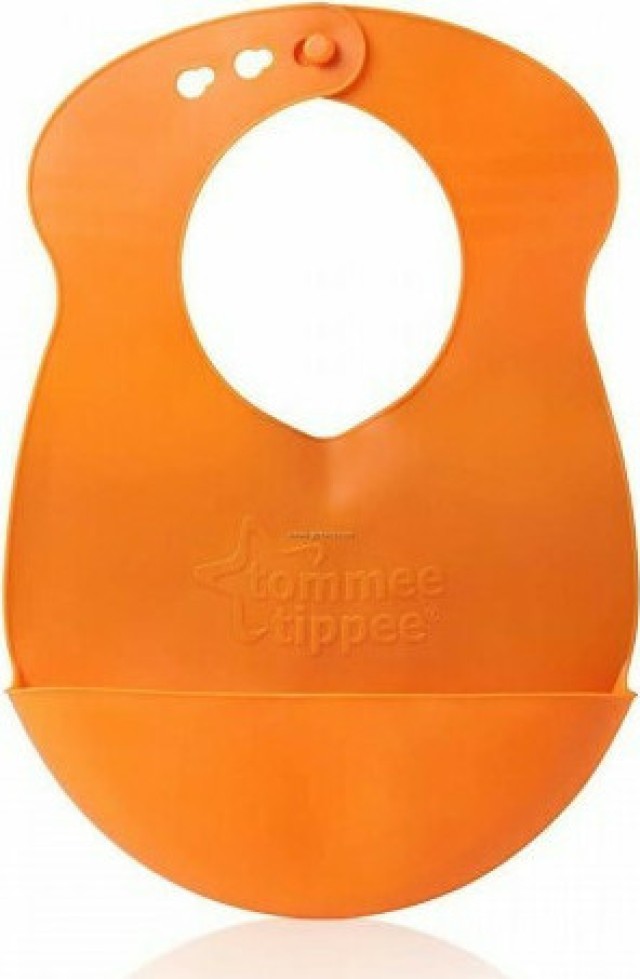 Tommee - Tippee Roll n' go Bib Βρεφικές Σαλιάρες Σιλικόνης για 6m+ Χρώμα:Πορτοκαλί 1 Τεμάχιο