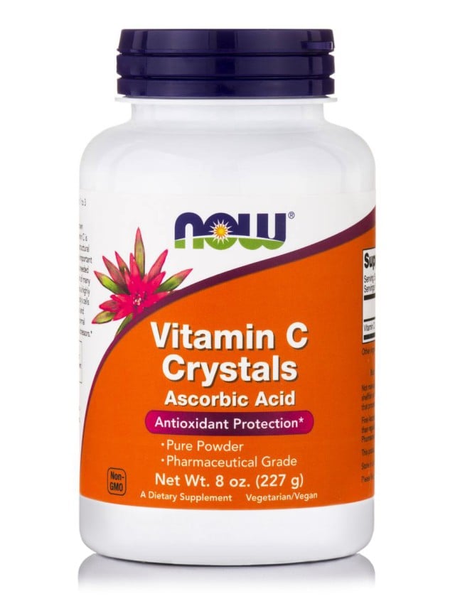 Now Foods Vitamin C Crystals 8oz  Συμπλήρωμα Διατροφής Βιταμίνης C Σε Μορφή Σκόνης 227gr