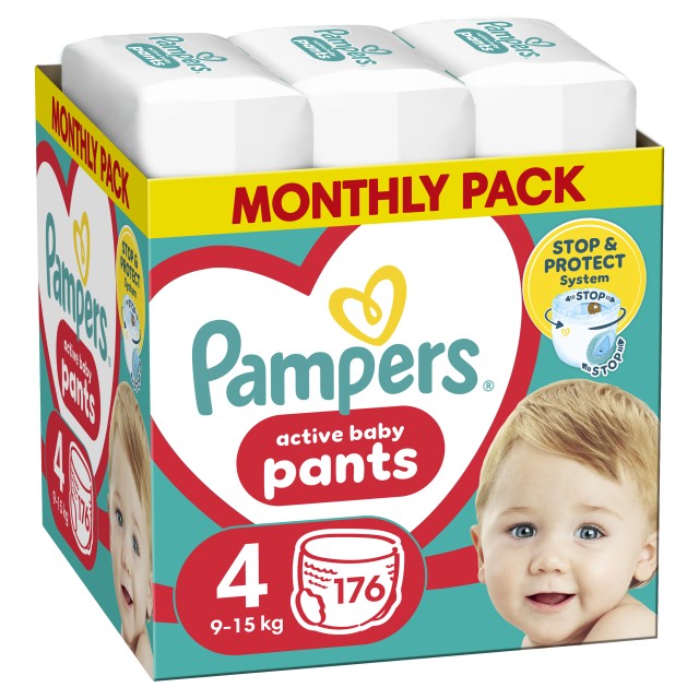 Pampers Pants 360° MSB Μέγεθος 4 [9-15kg] 176 Πάνες - Βρακάκι