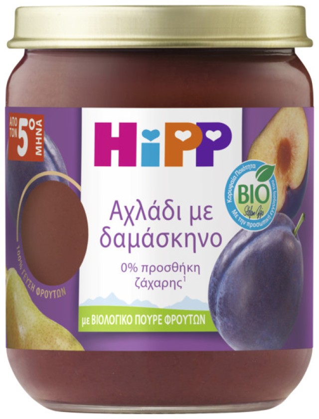 Hipp BIO Βιολογικό Παρασκεύασμα Φρούτων Αχλάδι με Δαμάσκηνο από τον 5ο …