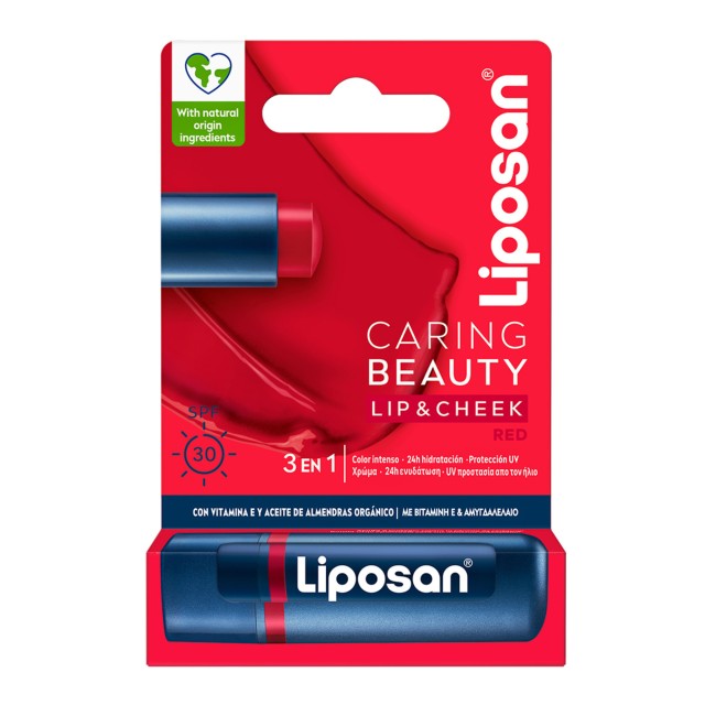 Liposan Caring Beauty Red SPF30 Ενυδατικό Βάλσαμο Χειλιών 4,8gr