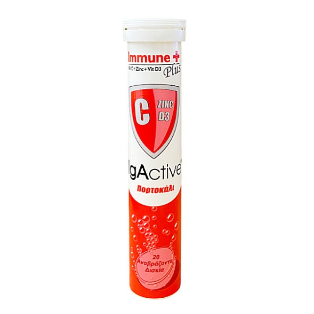 IgActive Immune Plus Συμπλήρωμα Διατροφής για το Ανοσοποιητικό Σύστημα με Γεύση Πορτοκάλι 20 Αναβράζοντα Δισκία