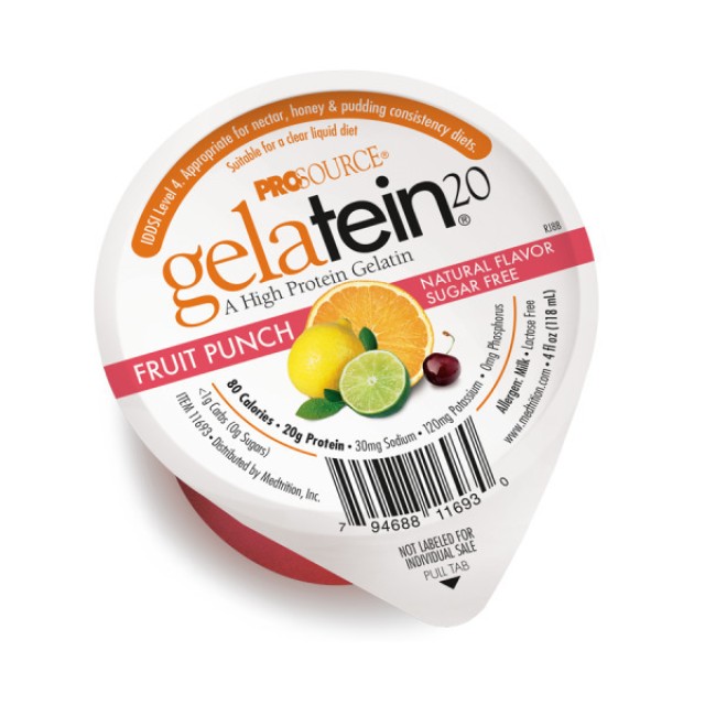 Medtrition Prosource Gelatein 20 Fruit Punch Πρωτεϊνικό Ζελέ με Γεύση Κοκτέιλ Φρούτων Χωρίς Ζάχαρη 118ml