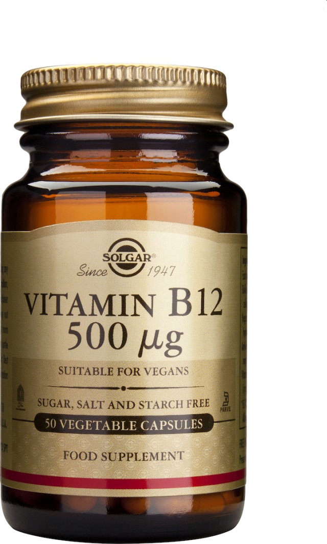Solgar Βιταμίνη B12  500μg 50 Φυτικές Κάψουλες