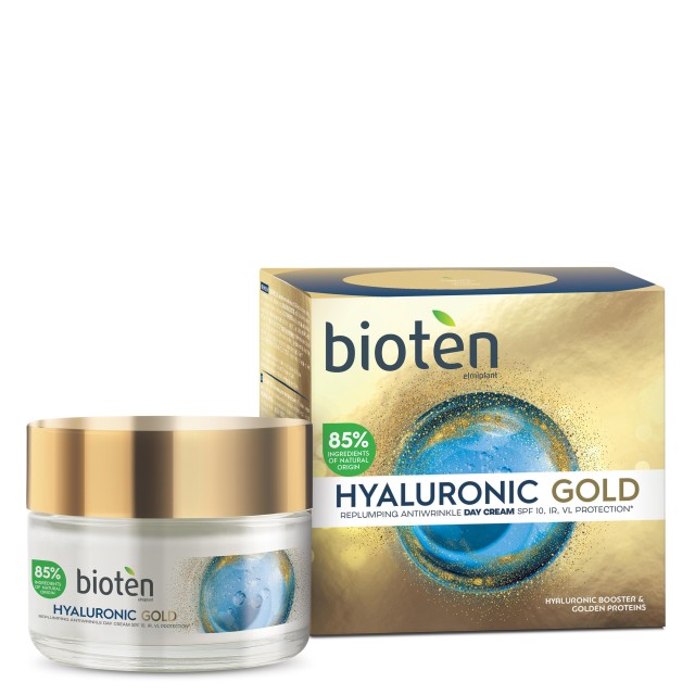 Bioten Hyaluronic Gold Day Cream SPF10 Αντιρυτιδική Κρέμα Ημέρας με Υαλουρονικό Οξύ 50ml
