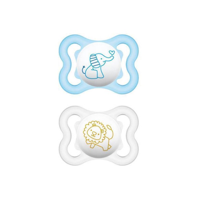 Mam Air Πιπίλα Λάτεξ 2-6m+ Χρώματα:Ροζ - Γαλάζιο 2 Τεμάχια [121L]