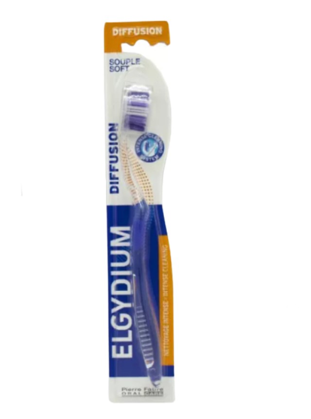 Elgydium Diffusion Souple Soft Οδοντόβουρτσα Μαλακή Μωβ 1 Τεμάχιο