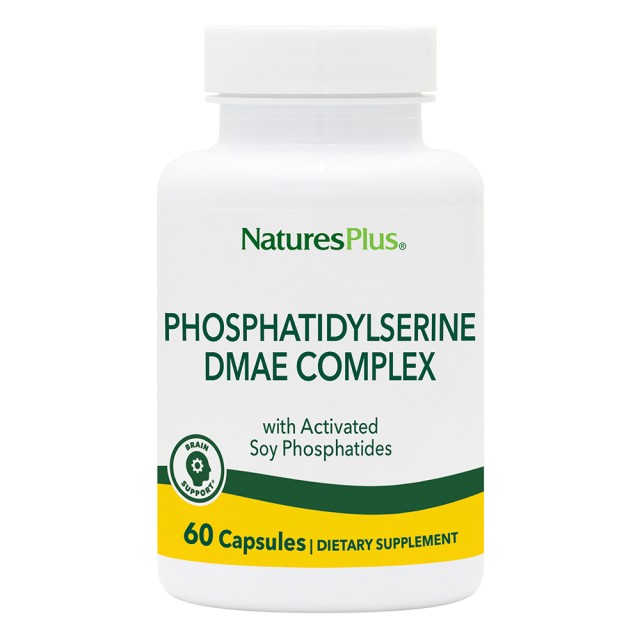 Nature's Plus Phosphatidylserine DMAE Complex Φόρμουλα για τη Βελτίωση των Εγκεφαλικών Λειτουργιών 60 Φυτικές Κάψουλες