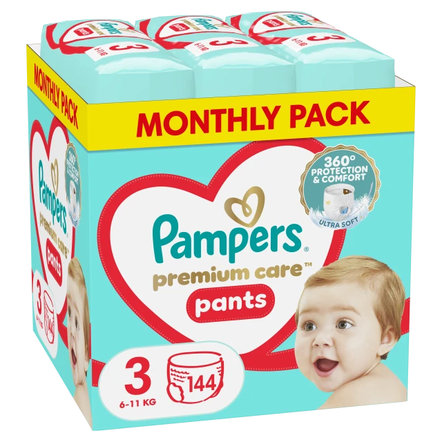 Pampers MSB Premium Care Pants Size 3 [6-11kg] 144 Diapers - Vrakaki
