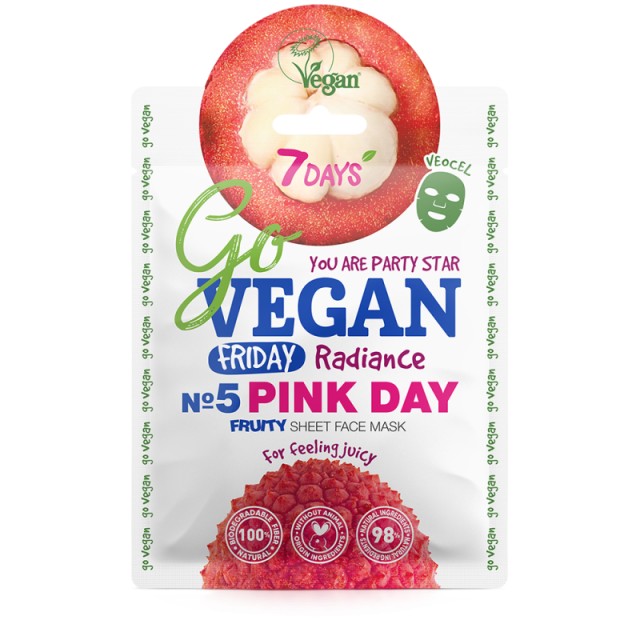 7Days Vegan Pink Day Face Sheet Mask Μάσκα Προσώπου για Λάμψη, … 7Days Vegan Pink Day Face Sheet Mask Μάσκα Προσώπου για Λάμψη, …