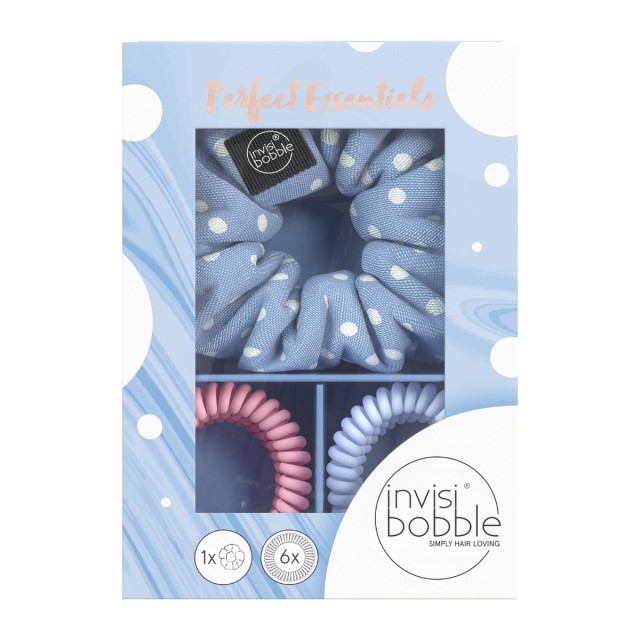 Invisibobble Gift Set Value Pack Perfect Essentials Sprunchie Λαστιχάκι Μαλλιών 1 Τεμάχιο - Slim Λαστιχάκι Μαλλιών 3 Ροζ & 3 Γαλάζια