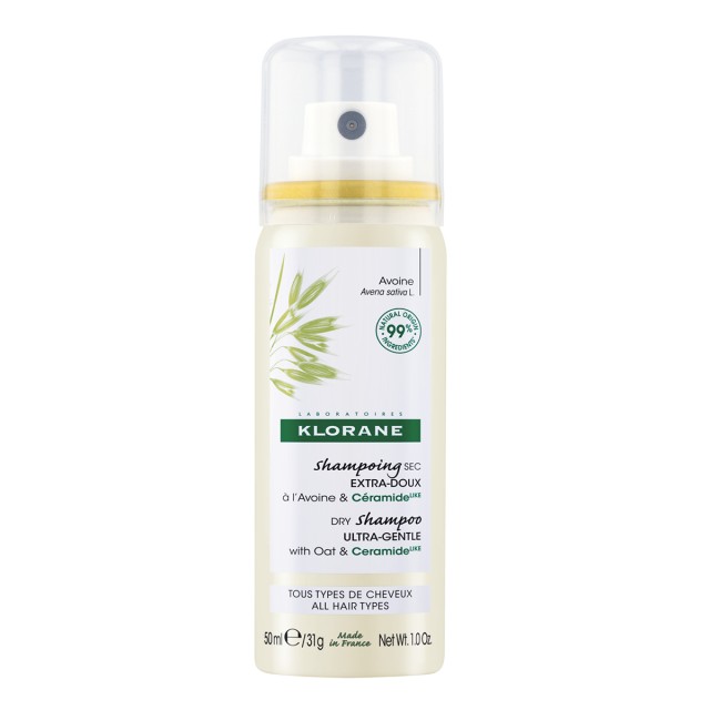 Klorane Dry Shampoo Εξαιρετικά Ήπιο Σαμπουάν για Όλους τους Τύπους Μαλλιών με Βρώμη & Κεραμίδια 50ml