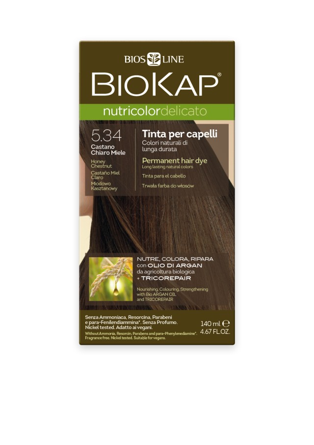 Biokap Nutricolor Delicato No5.34 Honey Chestnut Castano Βαφή Μαλλιών …